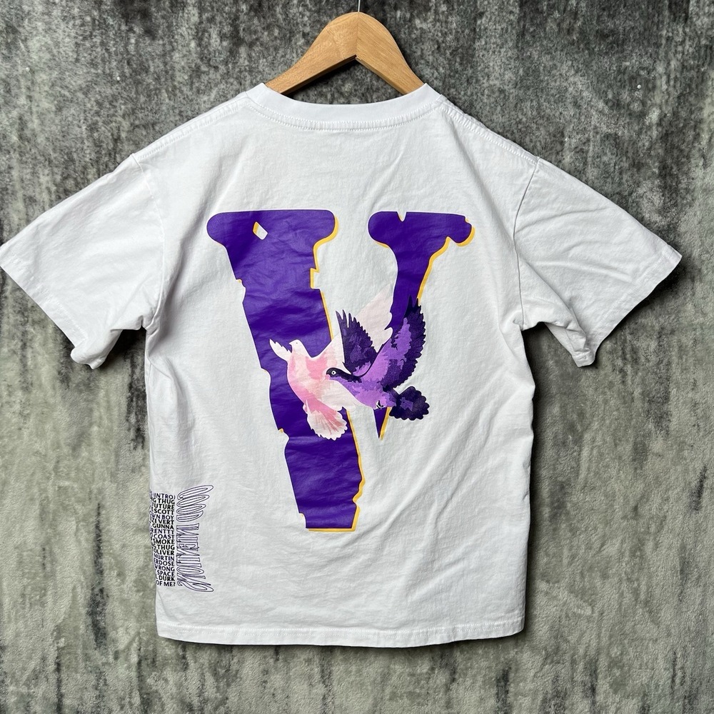 Vlone x Nav Good Intentions Album Promo White T Shirt Small Purple